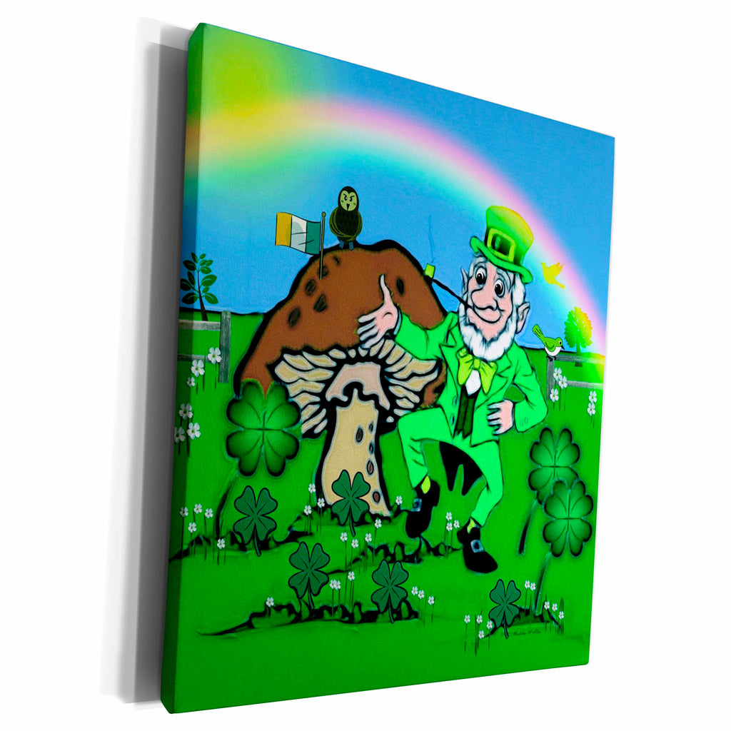 3dRose Leprechaun Rainbow - Museum Grade Canvas Wrap (cw_18441)