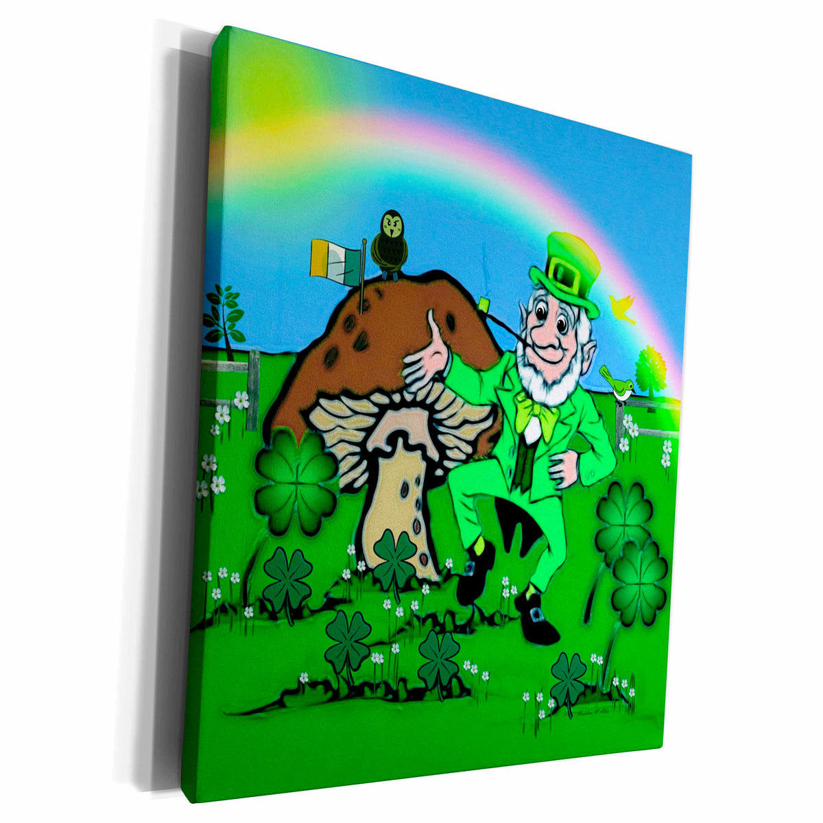 3dRose Leprechaun Rainbow - Museum Grade Canvas Wrap (cw_18441)