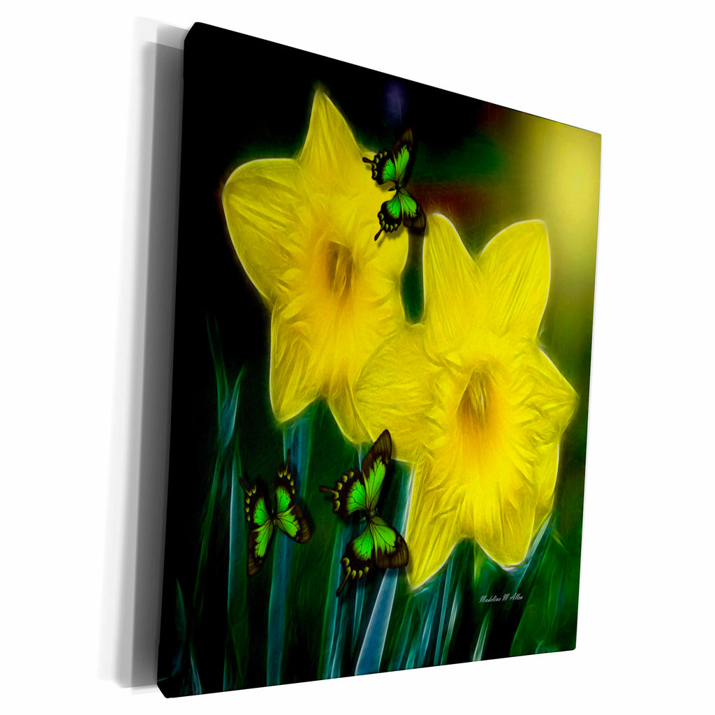 3dRose SmudgeArt Flower Art Designs - Easter Daffodils - Museum Grade Canvas Wrap (cw_18457)