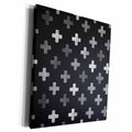 3dRose Black Swiss Cross pattern - dark textured plus design... - Museum Grade Canvas Wrap (cw_184974)
