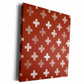3dRose Chocolate Brown Swiss Cross pattern - plus design -... - Museum Grade Canvas Wrap (cw_184979)