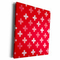 3dRose Red Swiss Cross pattern - textured plus design -... - Museum Grade Canvas Wrap (cw_184988)