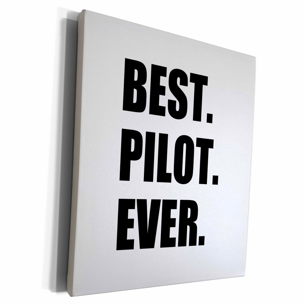 3dRose Best Pilot Ever, fun appreciation gift for talented... - Museum Grade Canvas Wrap (cw_185012)