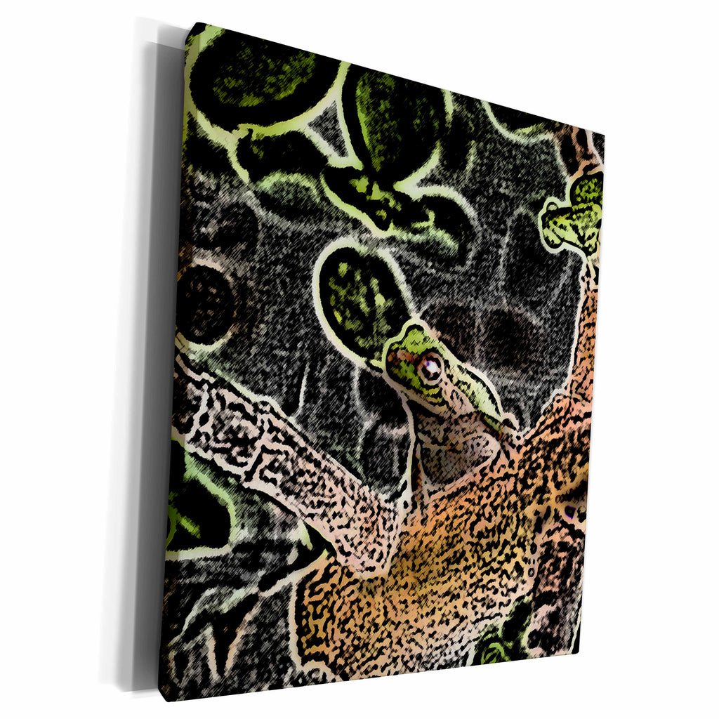 3dRose invert tree frog in tree painting - Museum Grade Canvas Wrap (cw_185164)