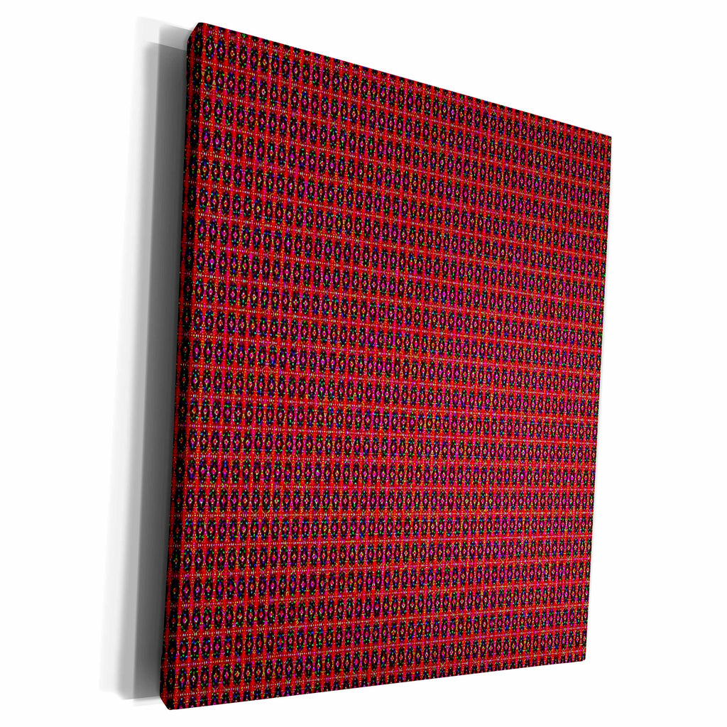 3dRose Textile Pattern Crimson On Small Mess - Museum Grade Canvas Wrap (cw_18520)