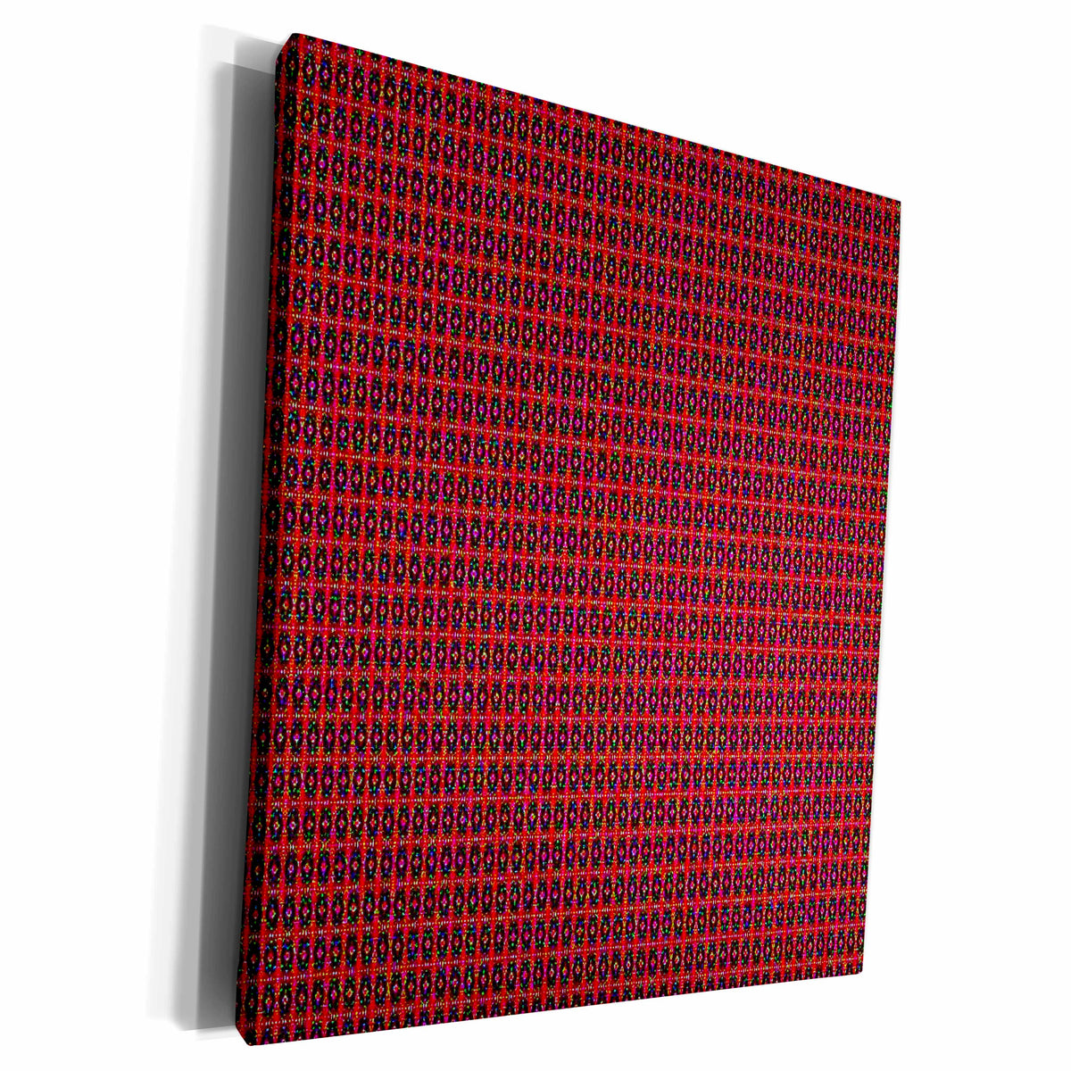 3dRose Textile Pattern Crimson On Small Mess - Museum Grade Canvas Wrap (cw_18520)