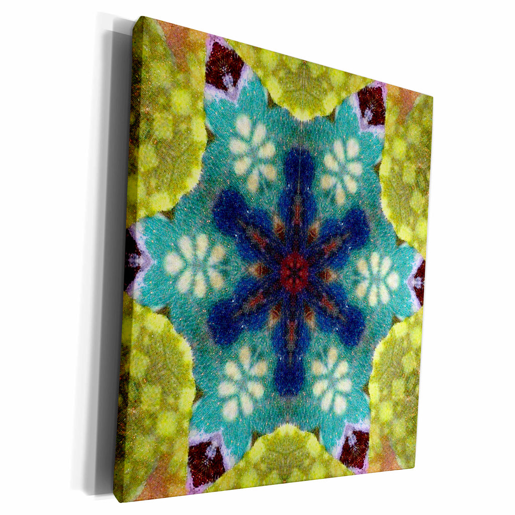 3dRose Abstract Kaleidoscope Digital Design - Museum Grade Canvas Wrap (cw_185445)