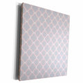 3dRose Quatrefoil Pattern Grey and Blush Pink - Museum Grade Canvas Wrap (cw_185471)