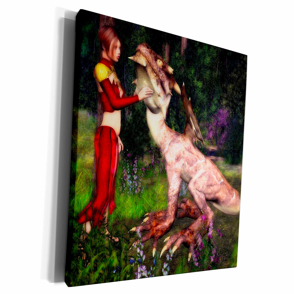 3dRose Renderly Yours Fantasy - Dragon Trainer - Museum Grade Canvas Wrap (cw_18572)
