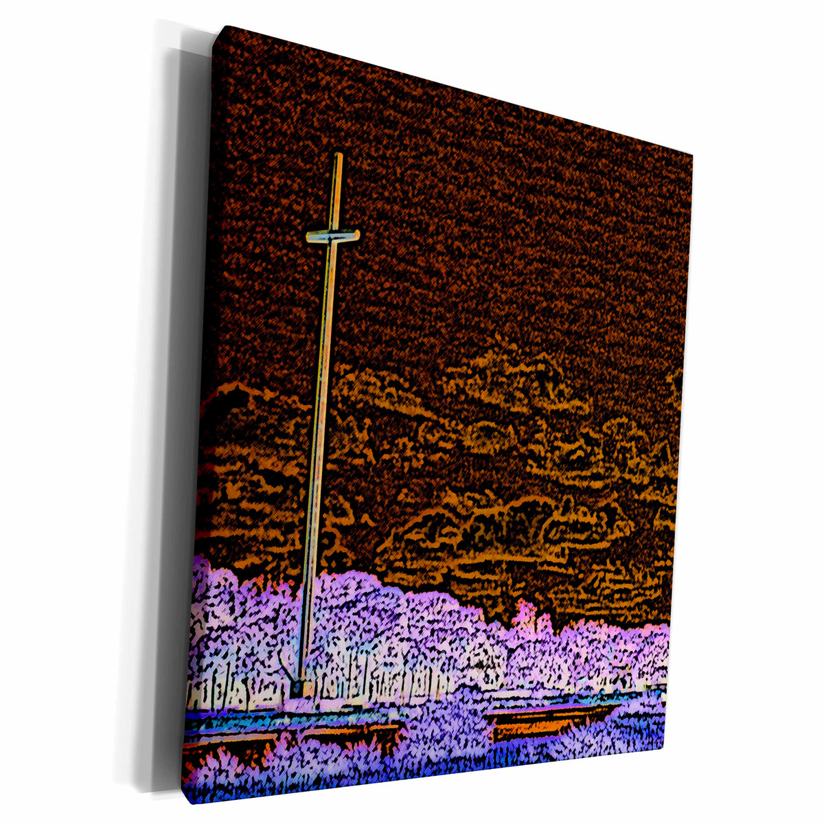 3dRose cross invert st augustine sketch landscape - Museum Grade Canvas Wrap (cw_186574)
