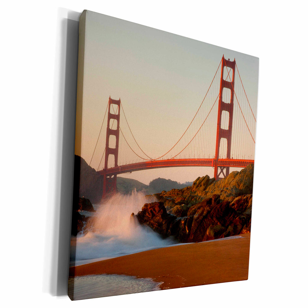 3dRose USA, California. Golden Gate bridge view from Bakers... - Museum Grade Canvas Wrap (cw_189387)