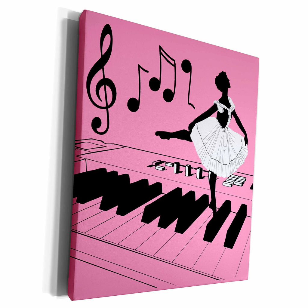 3dRose Dezine01 Graphics Dance - Tiny Dancer In Pink - Museum Grade Canvas Wrap (cw_18950)