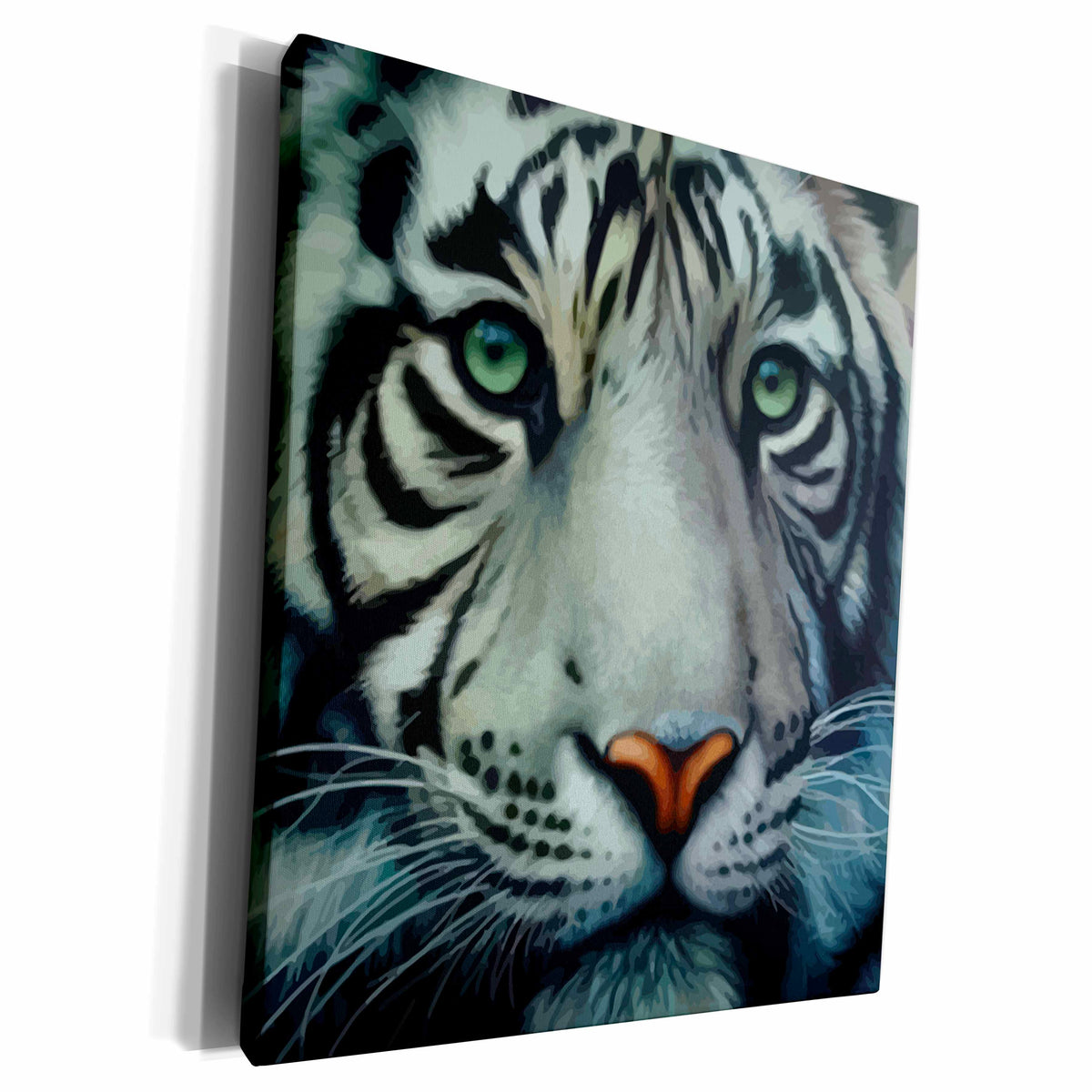 3dRose Dezine01 Graphics Animals - White Tiger - Museum Grade Canvas Wrap (cw_18953)