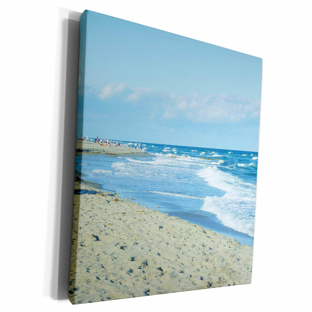 3dRose Florene Beach - Ocean Waves - Museum Grade Canvas Wrap (cw_18991)