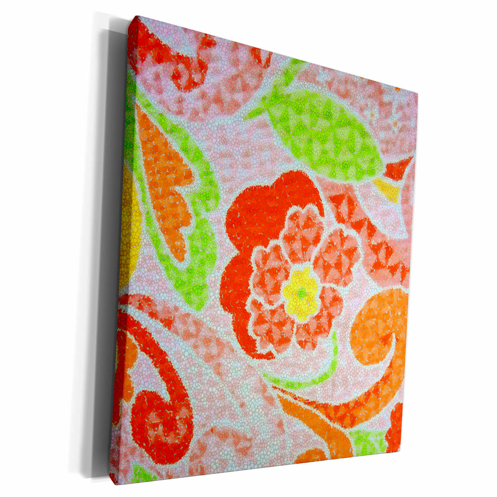 3dRose Florene Abstract Patterns - In A Flowery State - Museum Grade Canvas Wrap (cw_19049)