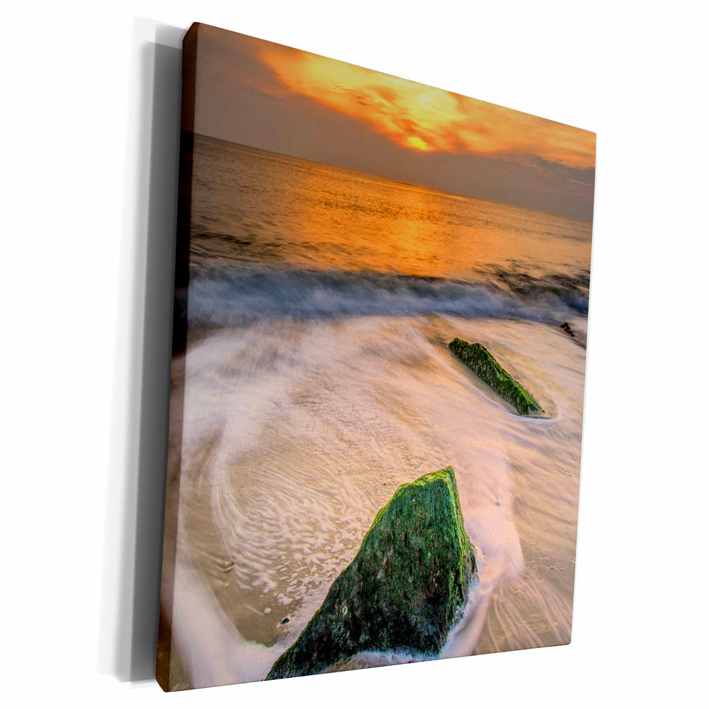 3dRose USA, New Jersey, Cape May. Scenic on Cape May Beach. - Museum Grade Canvas Wrap (cw_190584)