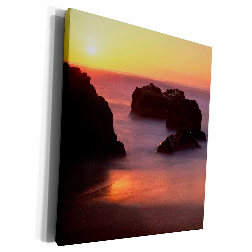 3dRose Sunset along the Pacific Coast, CA. - Museum Grade Canvas Wrap (cw_191085)