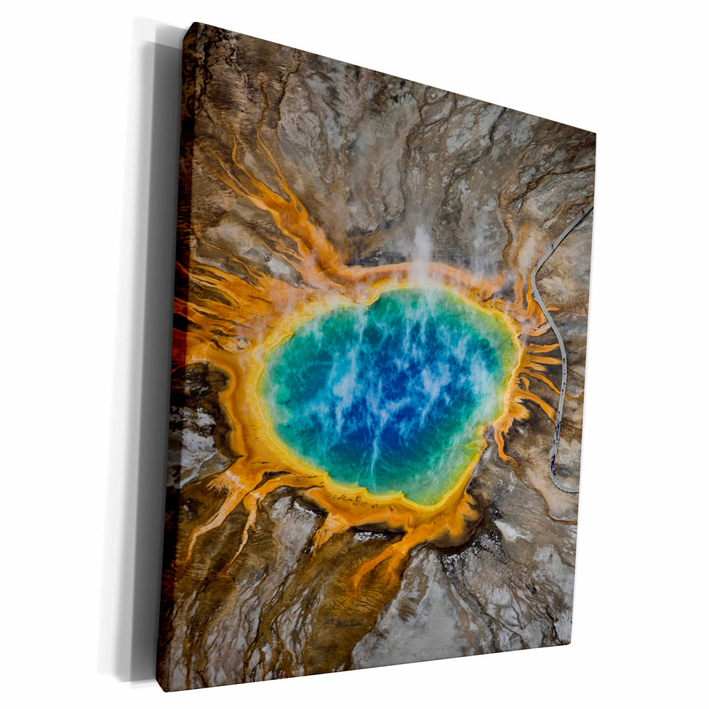 3dRose Grand Prismatic Spring, thermal features in... - Museum Grade Canvas Wrap (cw_191088)