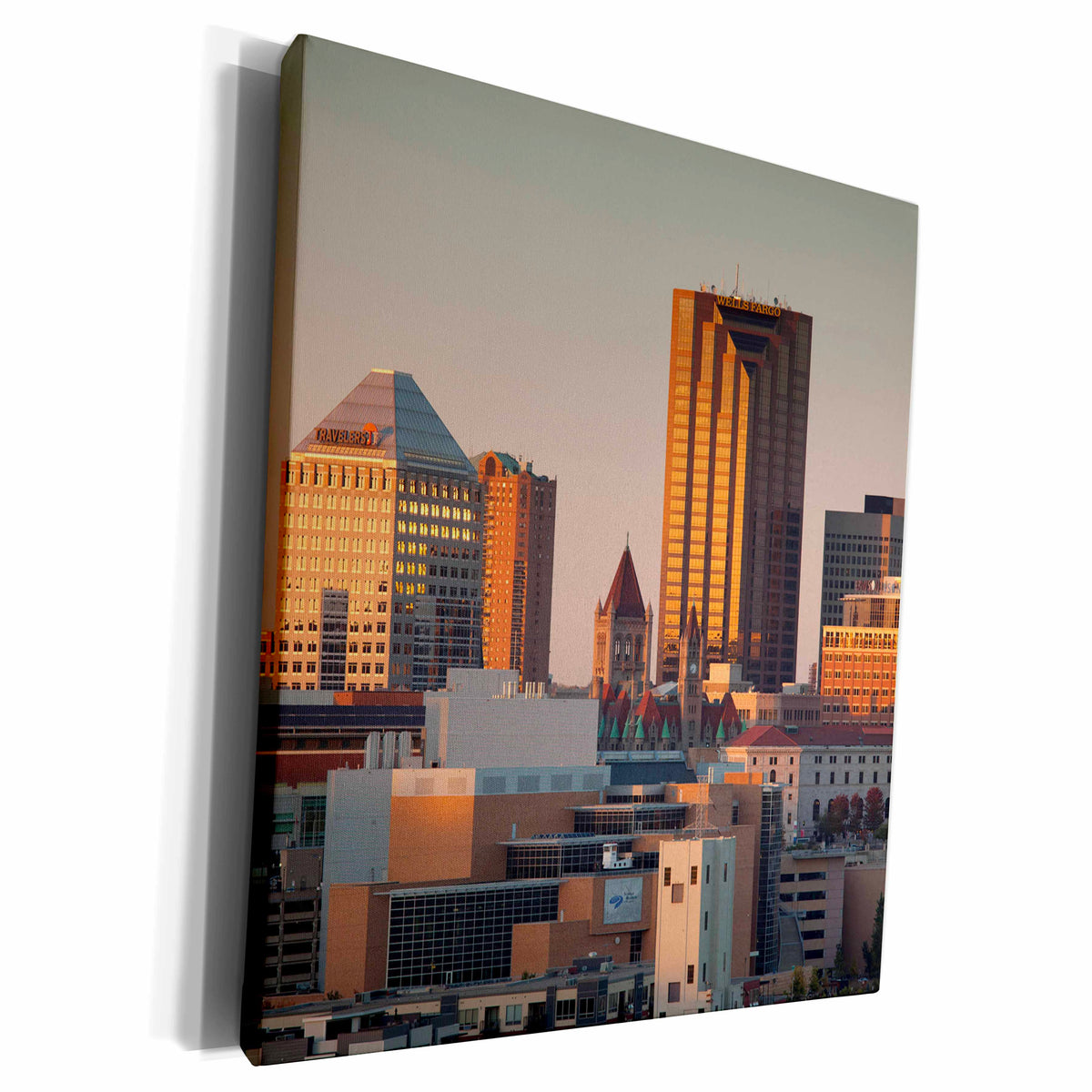 3dRose USA, Minnesota, Minneapolis, elevated skyline - Museum Grade Canvas Wrap (cw_192189)