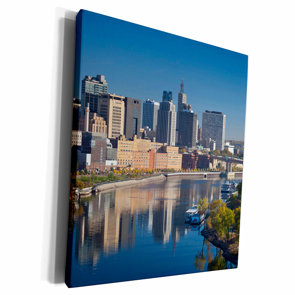 3dRose USA, Minnesota, St. Paul, elevated skyline from... - Museum Grade Canvas Wrap (cw_192196)