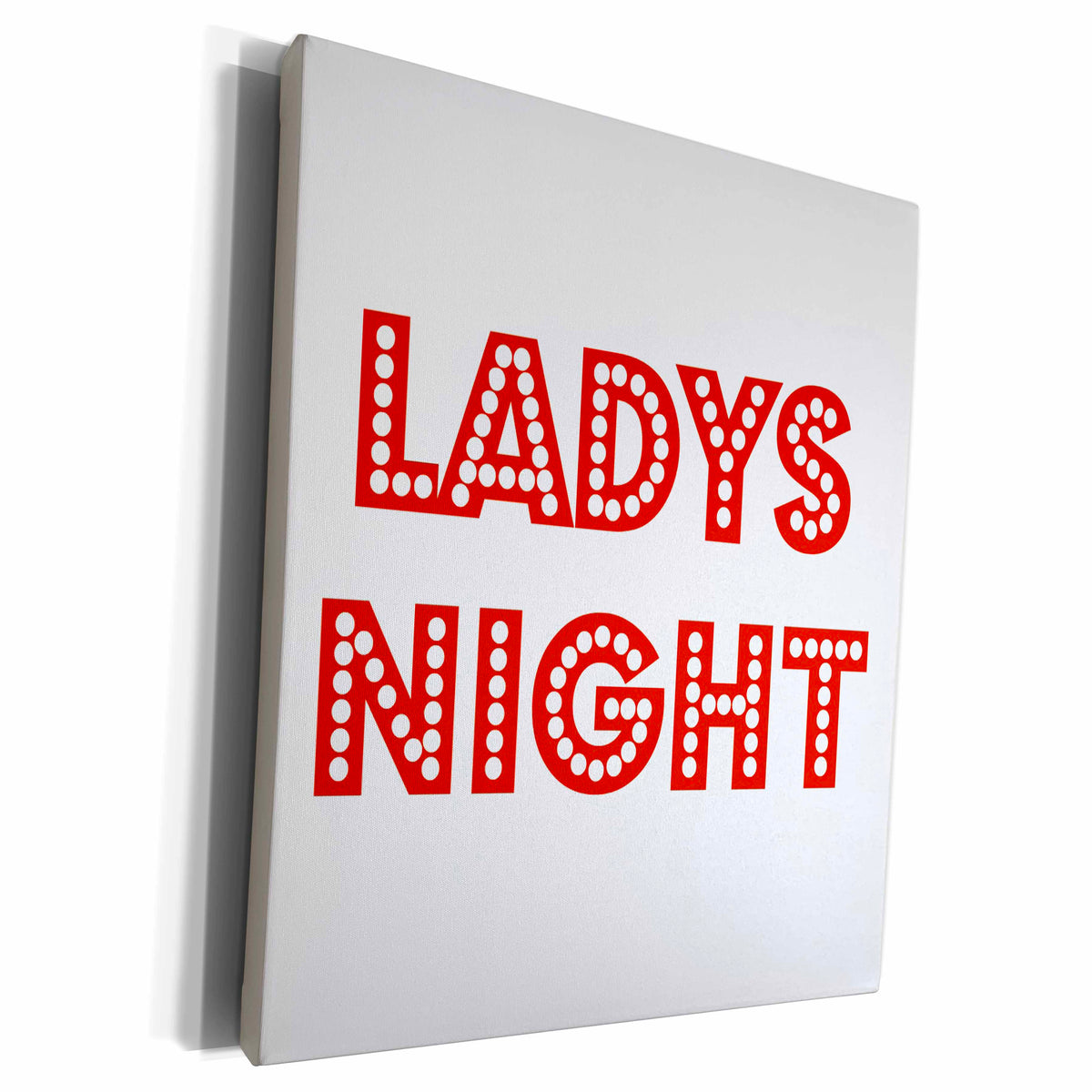 3dRose ladys night, red letters on white background - Museum Grade Canvas Wrap (cw_192412)