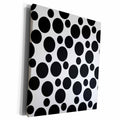 3dRose PS Abstract - Black and White Spots - Museum Grade Canvas Wrap (cw_192631)