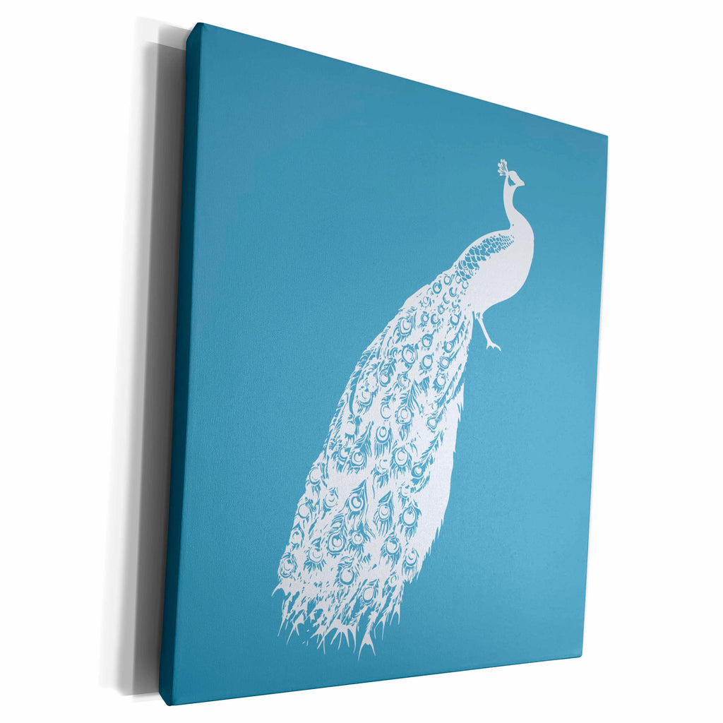 3dRose PS Art - Pretty White Peacock - Museum Grade Canvas Wrap (cw_192656)