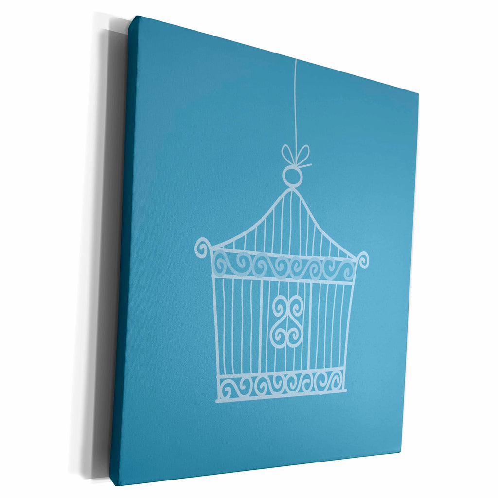 3dRose PS Art - Chic White Bird cage - Museum Grade Canvas Wrap (cw_192674)