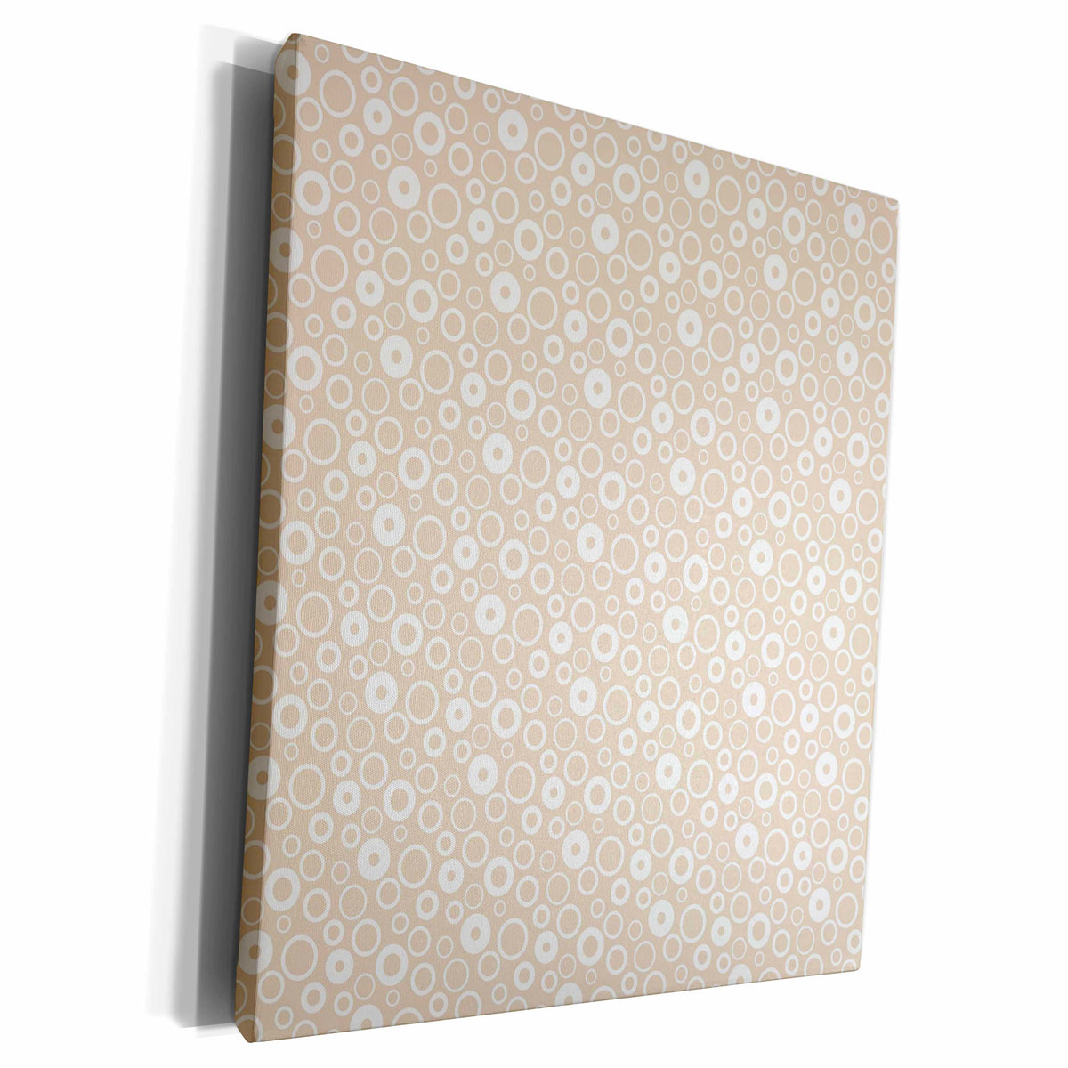 3dRose PS Abstract - Cream and White Circles - Museum Grade Canvas Wrap (cw_192715)