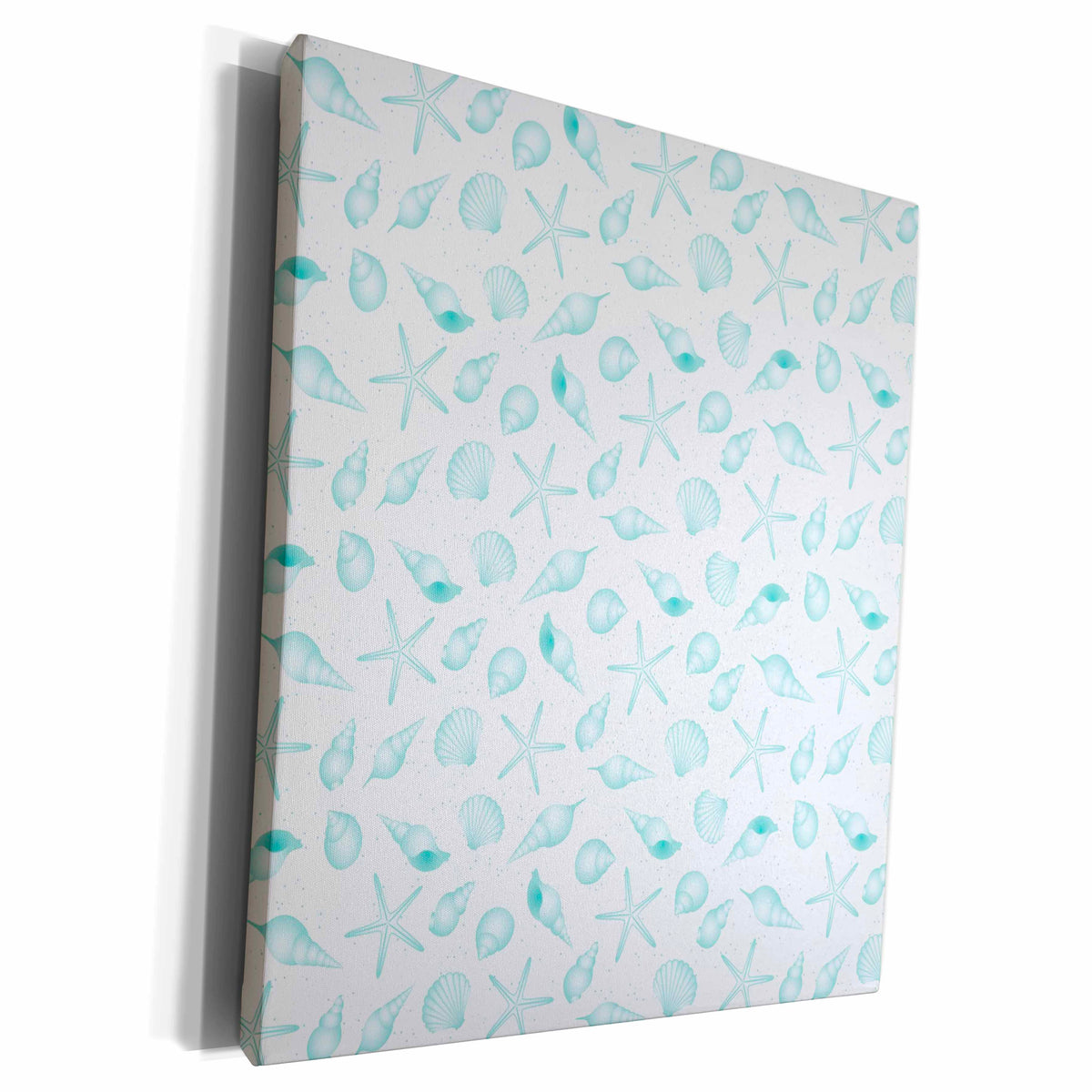 3dRose PS Beach - Aqua Shells - Museum Grade Canvas Wrap (cw_192720)