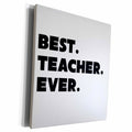 3dRose PS Art - Best Teacher Ever - Museum Grade Canvas Wrap (cw_192750)