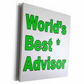 3dRose EvaDane - Quotes - Worlds best advisor. Green. - Museum Grade Canvas Wrap (cw_193258)