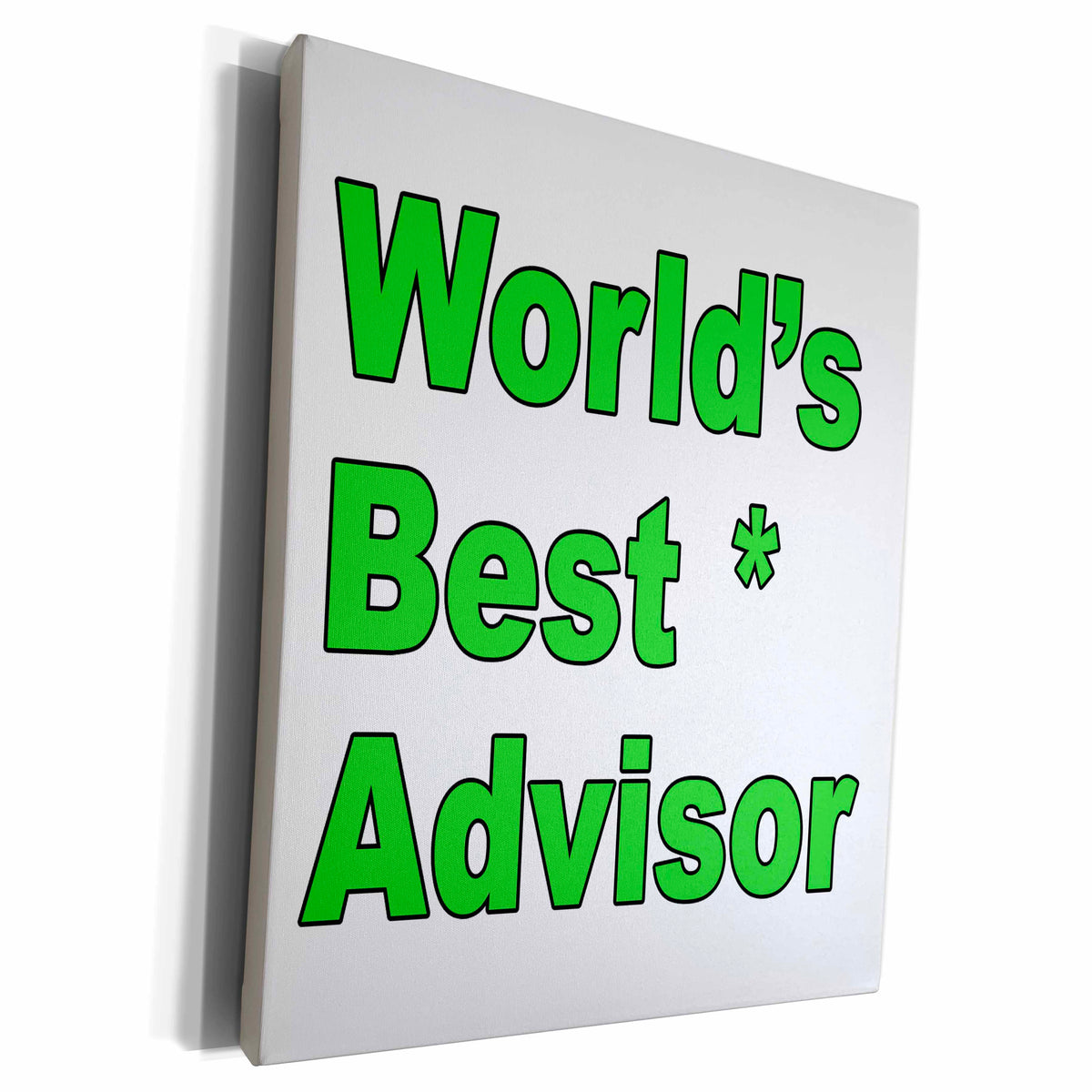 3dRose EvaDane - Quotes - Worlds best advisor. Green. - Museum Grade Canvas Wrap (cw_193258)