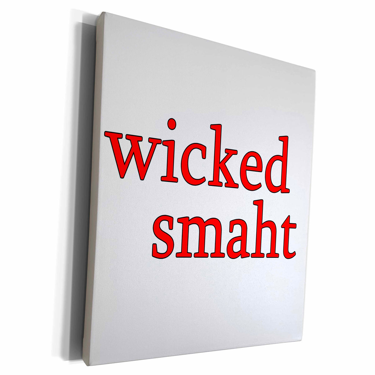 3dRose EvaDane - Funny Quotes - Wicked Smaht. Red. - Museum Grade Canvas Wrap (cw_193285)