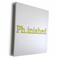 3dRose EvaDane - Quotes - Ph.inished. Yellow. - Museum Grade Canvas Wrap (cw_193289)