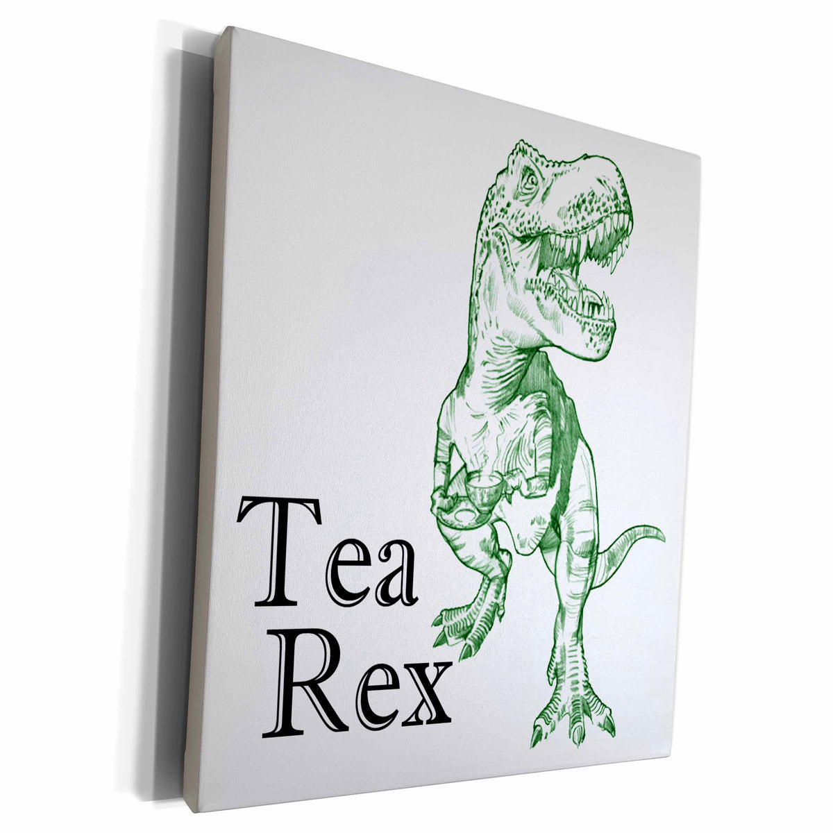 3dRose EvaDane - Funny Quotes - Tea Rex. - Museum Grade Canvas Wrap (cw_193320)