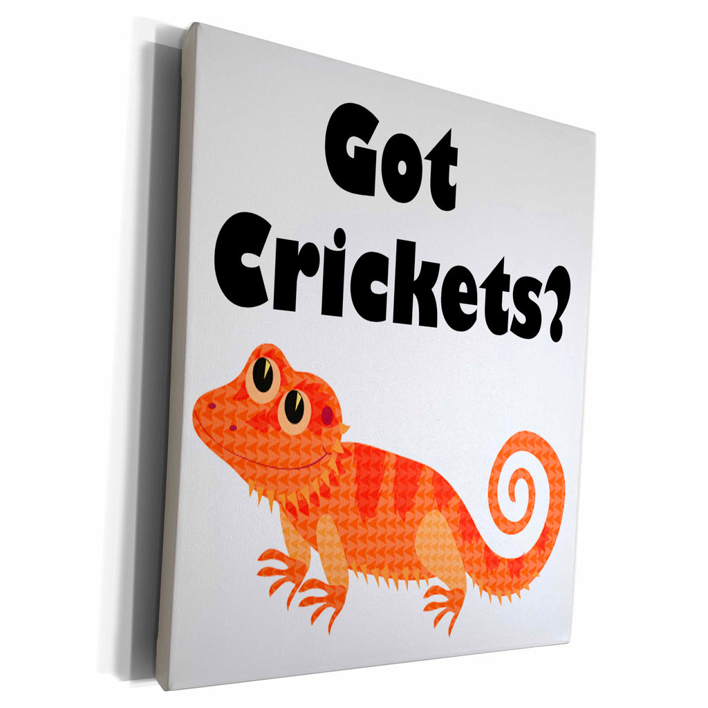 3dRose EvaDane - Funny Quotes - Got crickets, Orange, Museum Grade Canvas Wrap (cw_193331)
