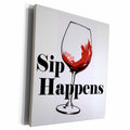 3dRose EvaDane - Funny Quotes - Sip happens. - Museum Grade Canvas Wrap (cw_193342)