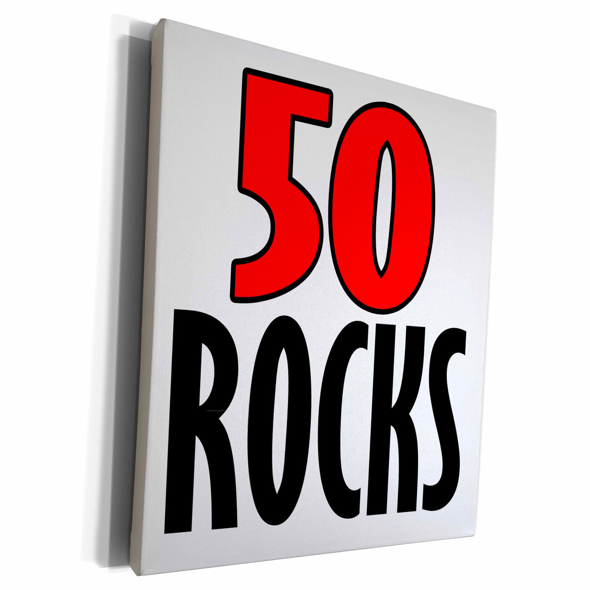 3dRose EvaDane - Funny Quotes - 50 Rocks. Red. - Museum Grade Canvas Wrap (cw_193352)