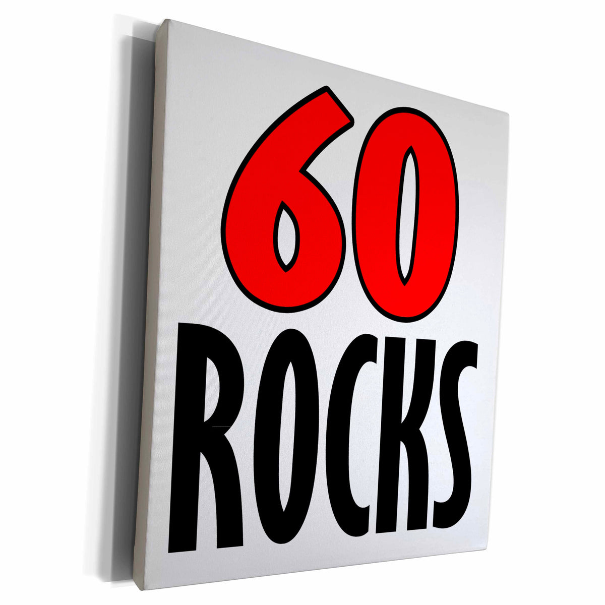 3dRose EvaDane - Funny Quotes - 60 Rocks. Red. - Museum Grade Canvas Wrap (cw_193354)