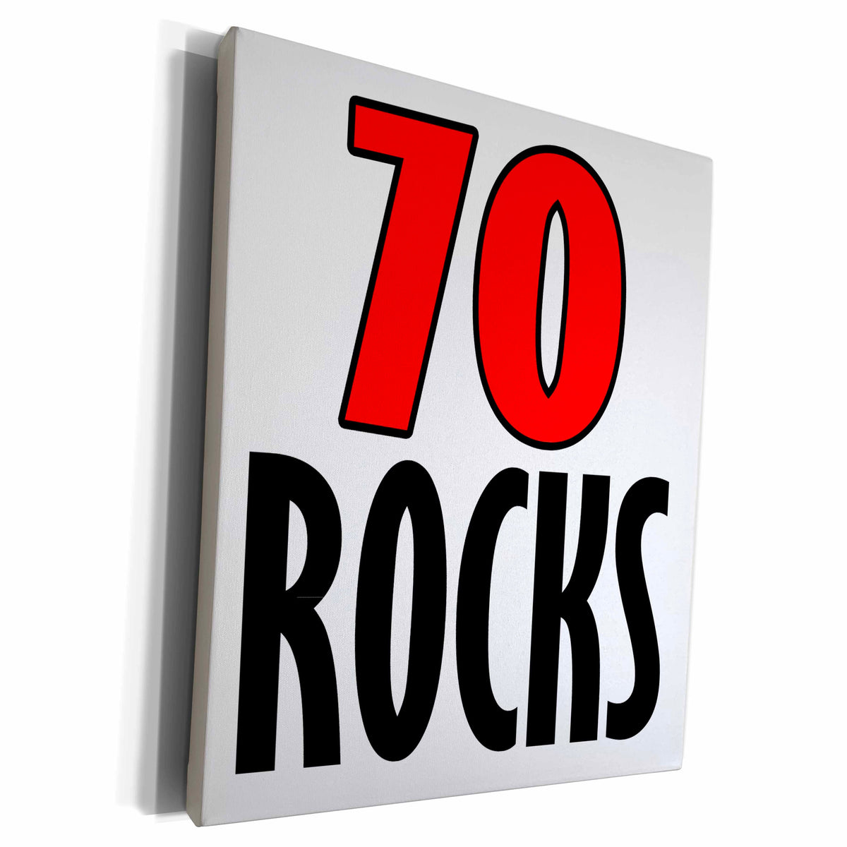 3dRose EvaDane - Funny Quotes - 70 Rocks. Red. - Museum Grade Canvas Wrap (cw_193356)