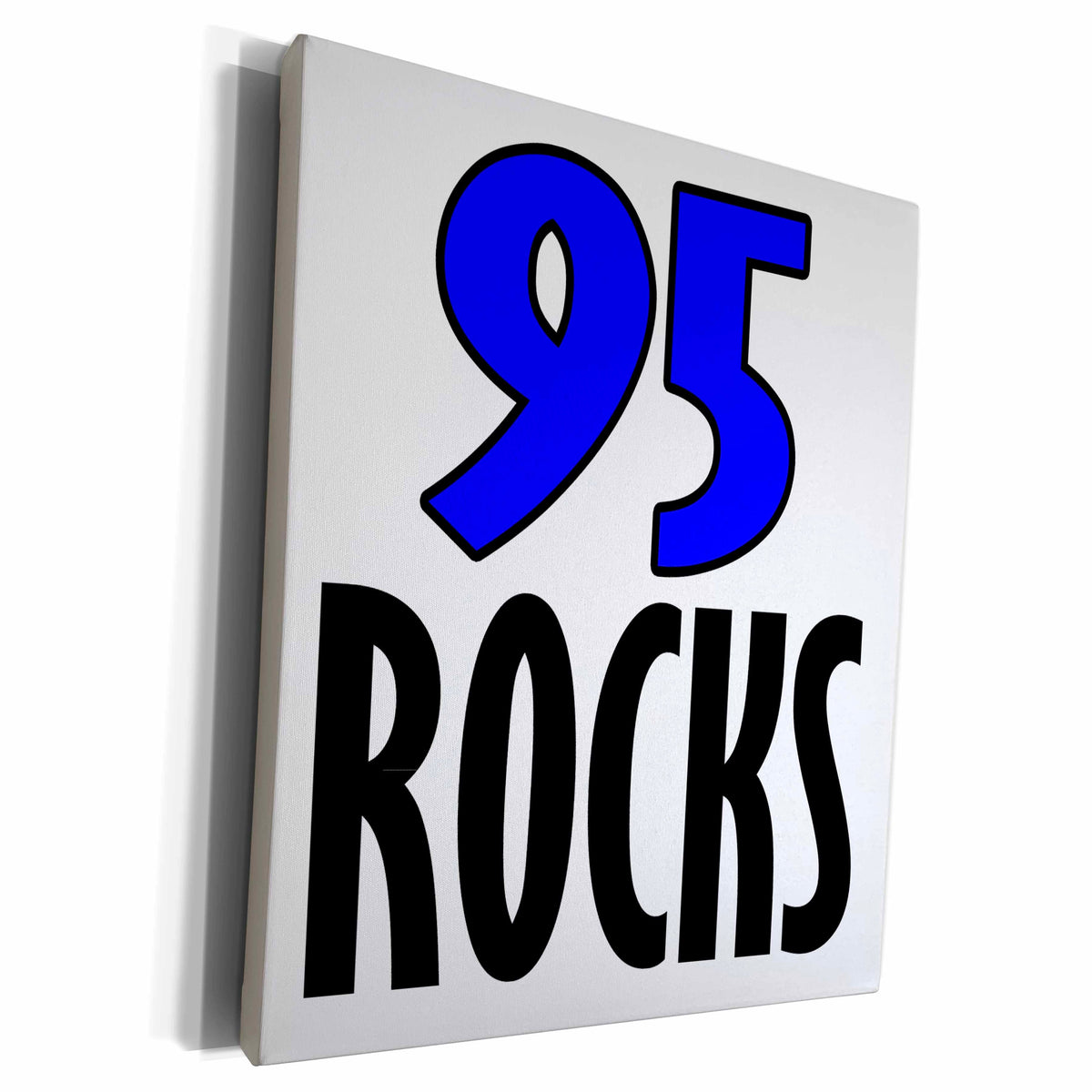 3dRose EvaDane - Funny Quotes - 95 Rocks. Blue. - Museum Grade Canvas Wrap (cw_193372)