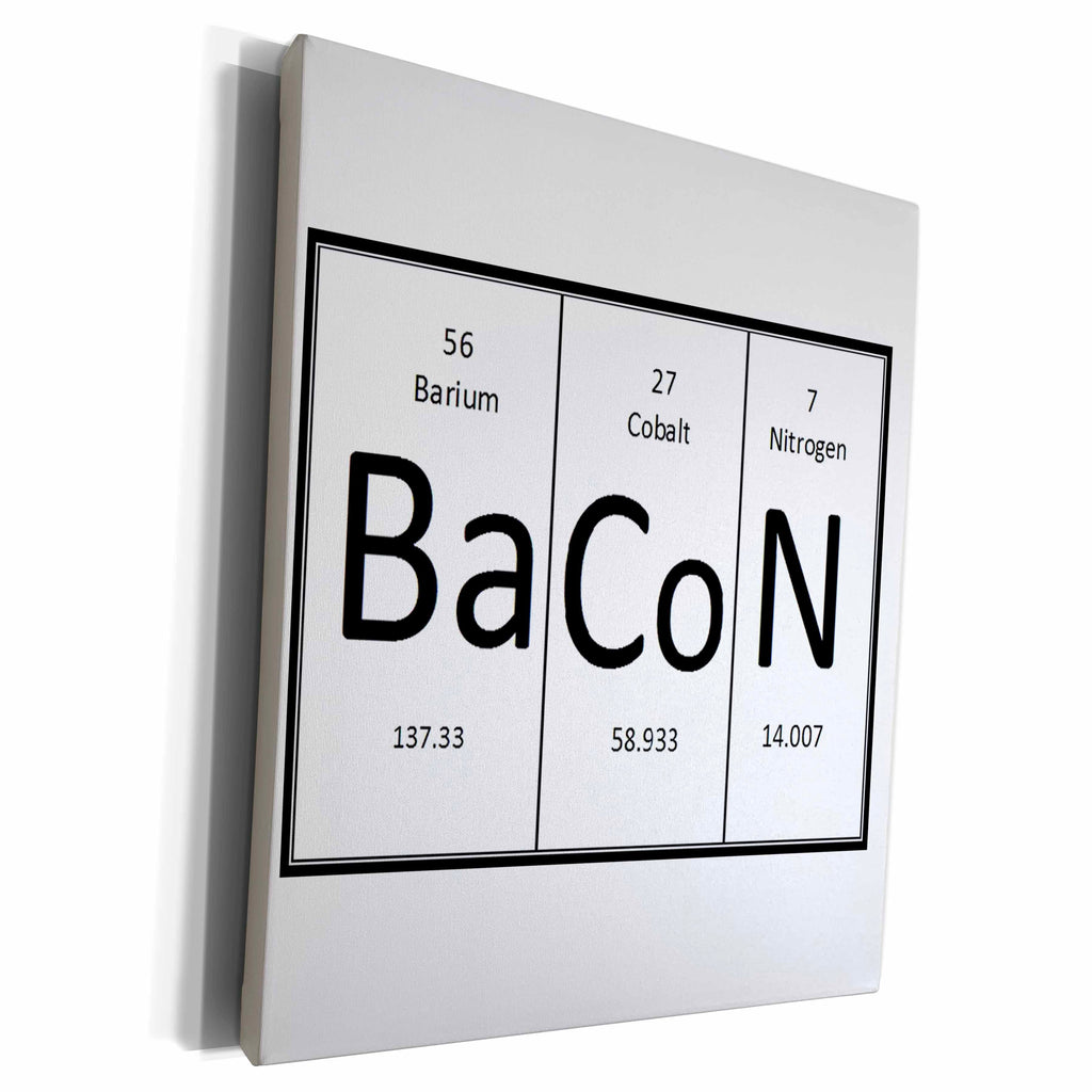 3dRose EvaDane - Funny Quotes - BaCoN. - Museum Grade Canvas Wrap (cw_193517)