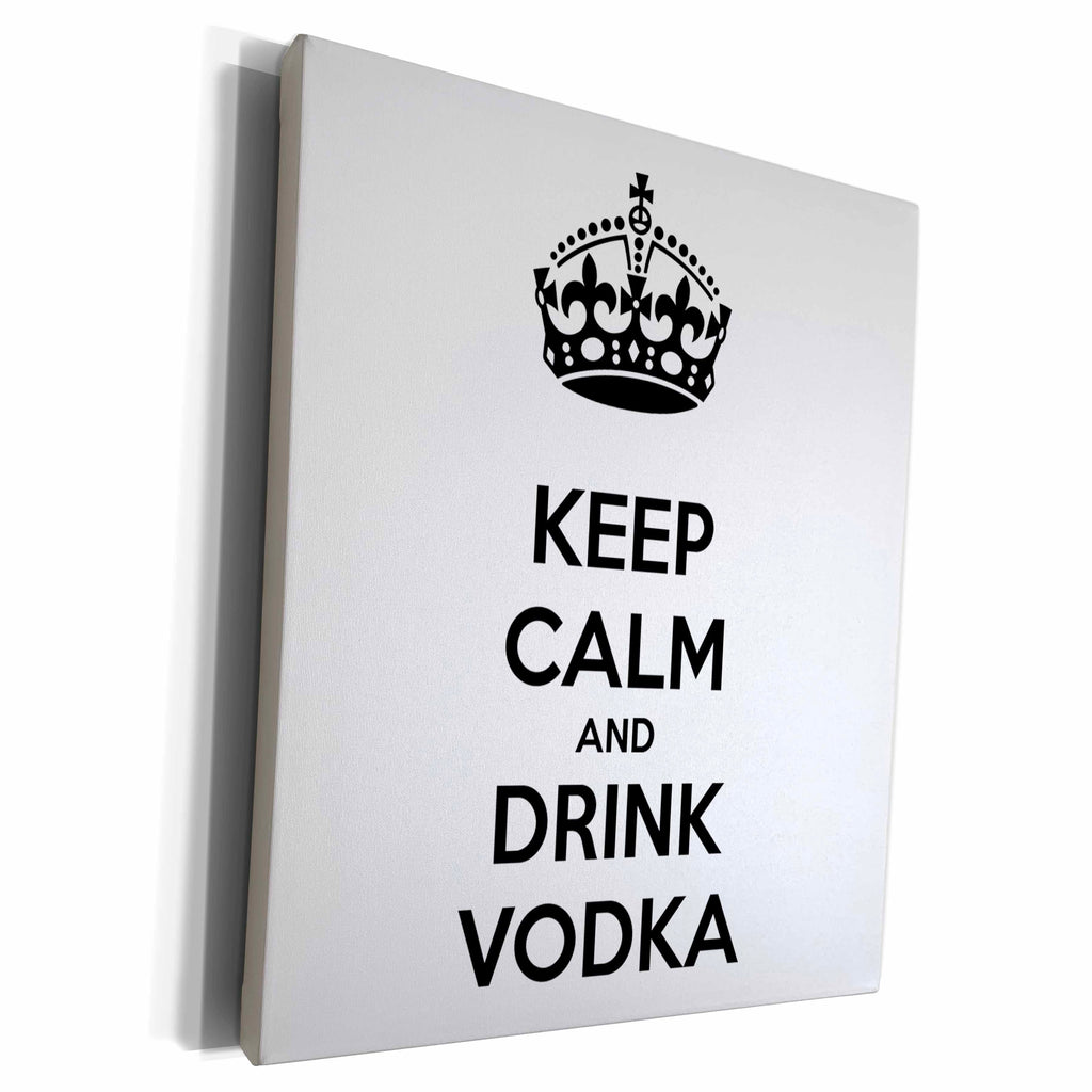 3dRose EvaDane - Funny Quotes - Keep calm and drink vodka. - Museum Grade Canvas Wrap (cw_193605)
