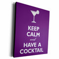 3dRose Keep calm and have a cocktail. - Museum Grade Canvas Wrap (cw_193607)