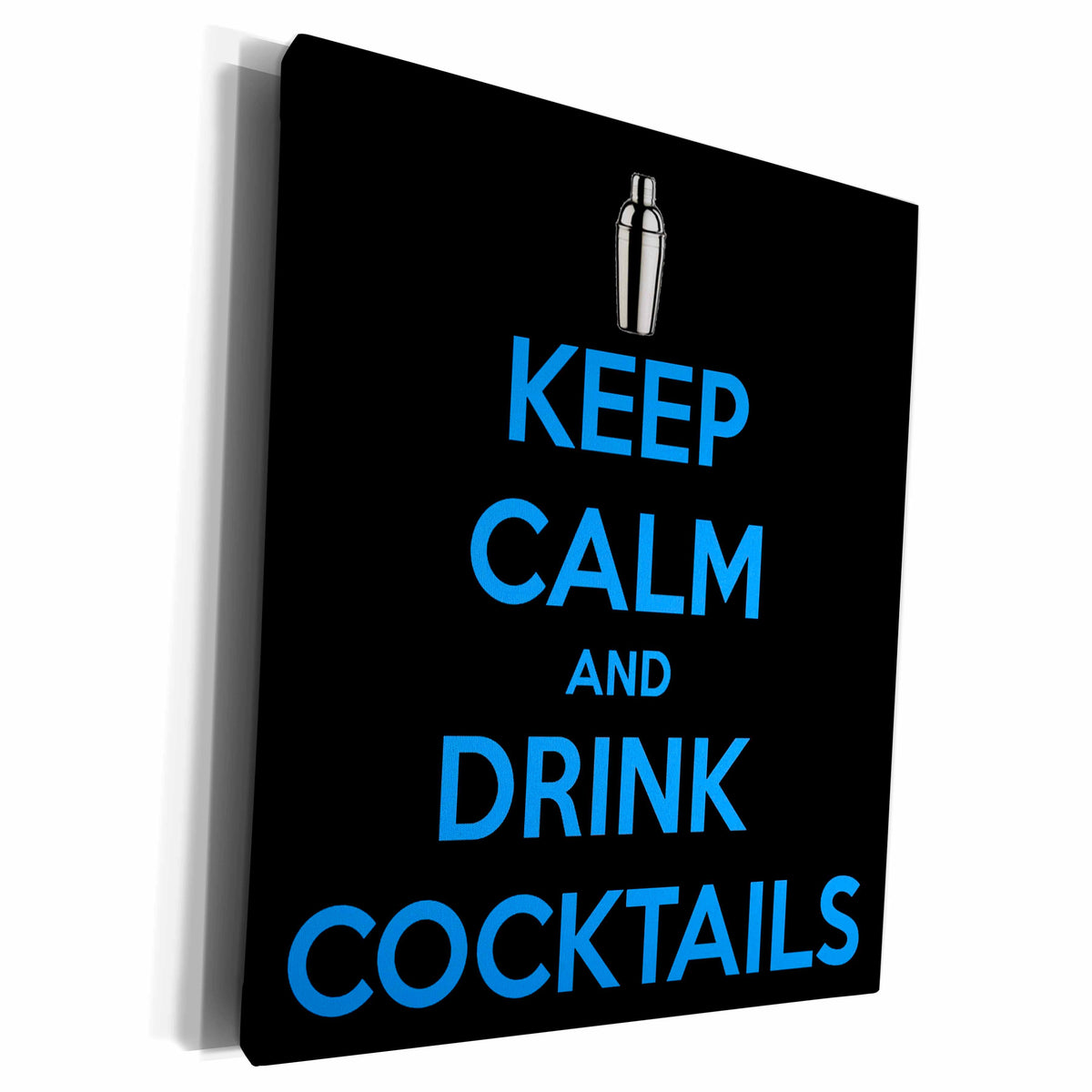 3dRose Keep calm and drink cocktails. - Museum Grade Canvas Wrap (cw_193608)