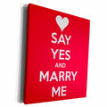 3dRose EvaDane - Funny Quotes - Keep calm and marry me. Red. - Museum Grade Canvas Wrap (cw_193612)