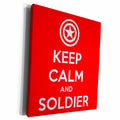 3dRose EvaDane - Quotes - Keep calm and soldier on. Red. - Museum Grade Canvas Wrap (cw_194306)