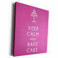 3dRose Keep calm and bake cake. Pink. - Museum Grade Canvas Wrap (cw_194319)