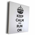3dRose Keep calm and run on. White and Black. - Museum Grade Canvas Wrap (cw_194356)
